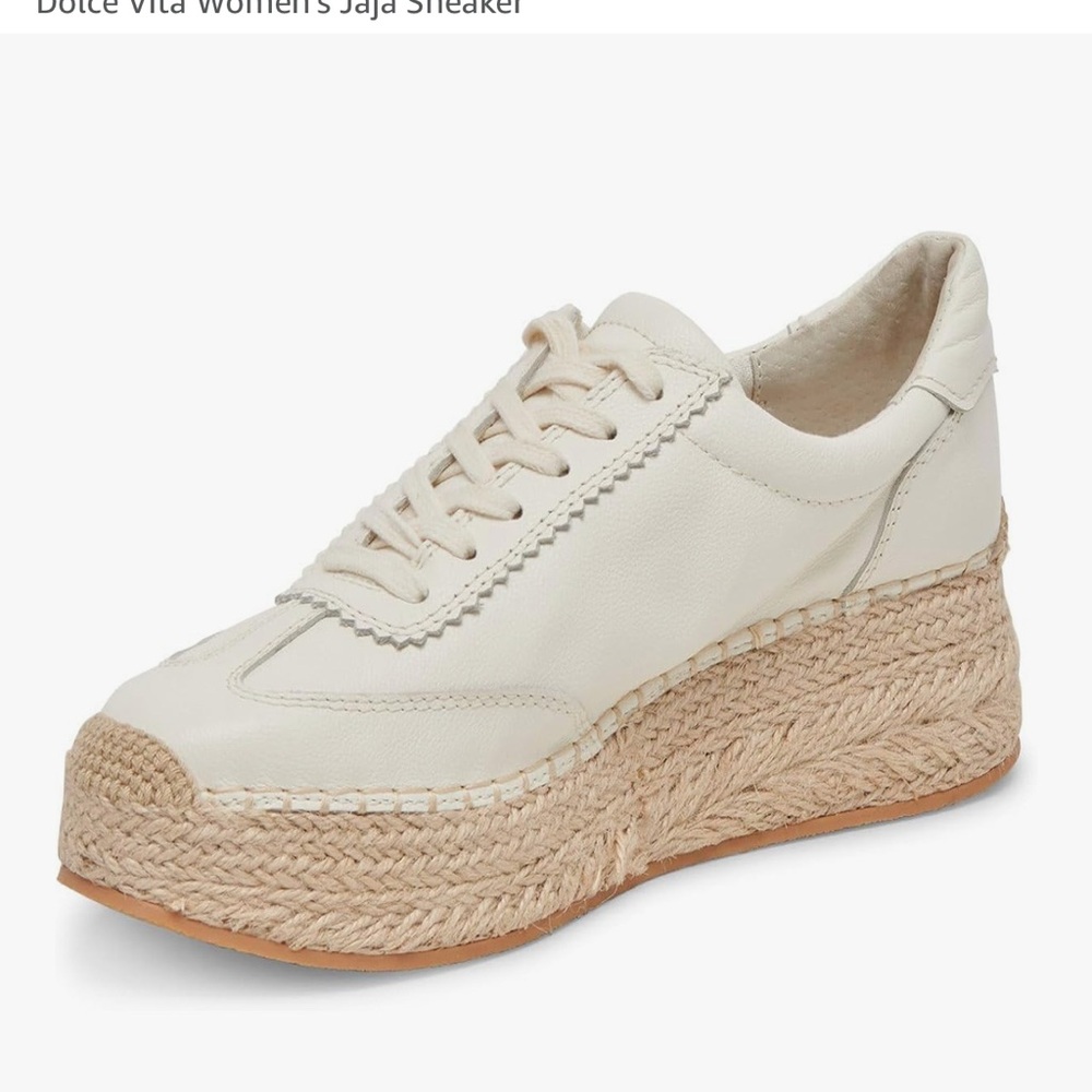 Dolce Vita Cream Platform Sneakers with Espadrille Sole